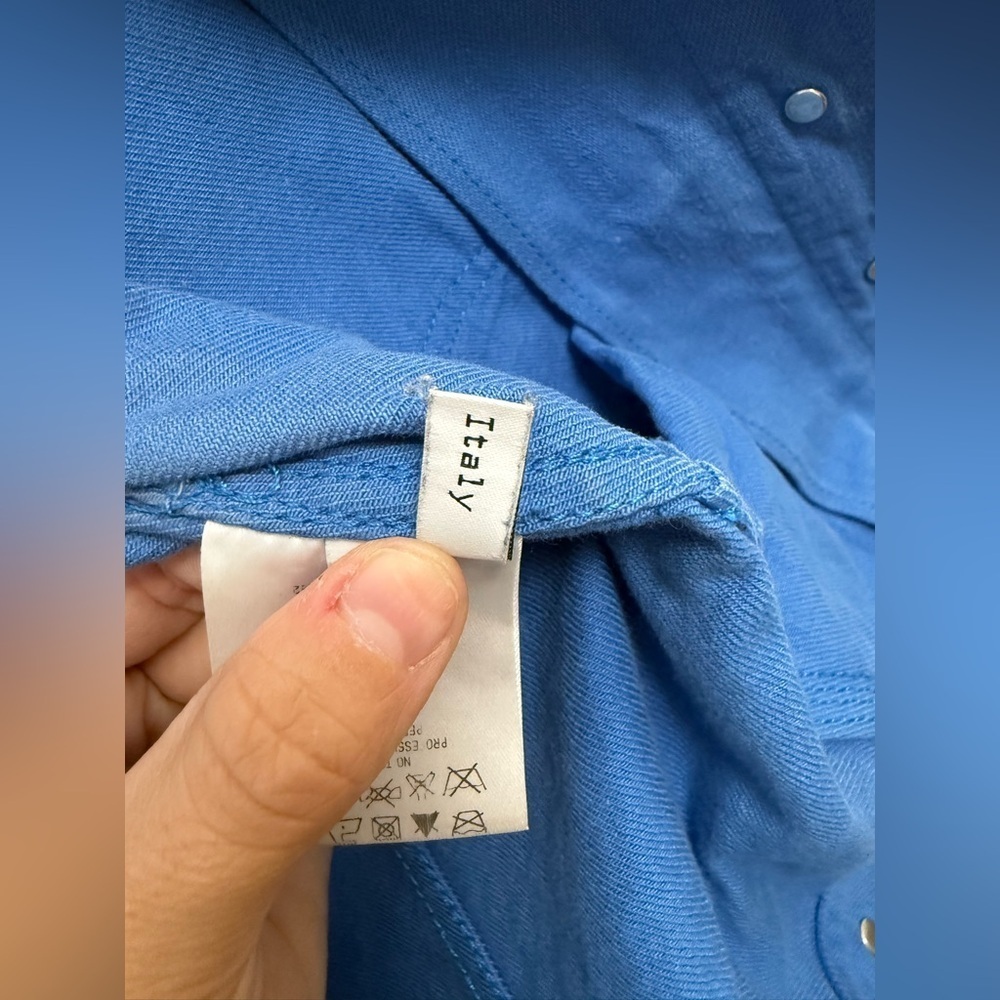 Balenciaga Denim Blue Overdyed Denim Jacket Size 36 Designer Luxury - Picture 4 of 12